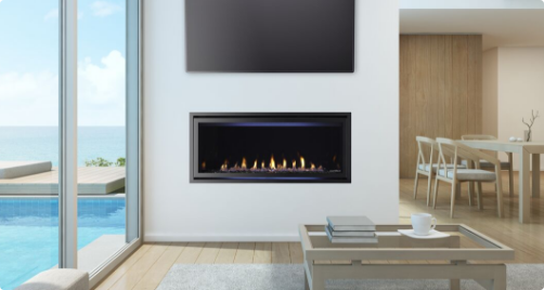 Enjoy a sophisticated fire at a smaller footprint, thanks to the sleek design of the Cosmo gas
						linear fireplace.